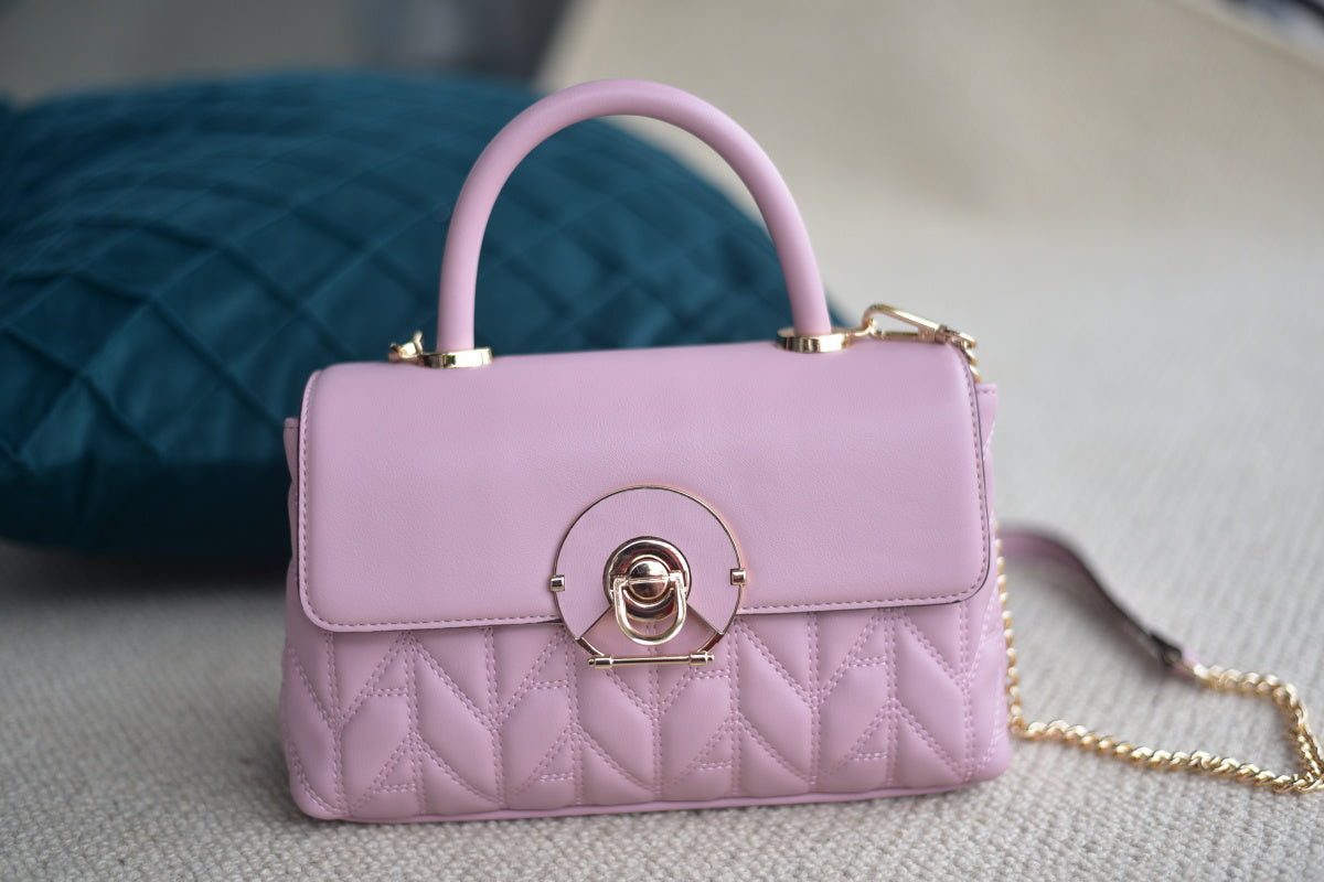 Women's premium PU leather pink hand-held diagonal women's bag