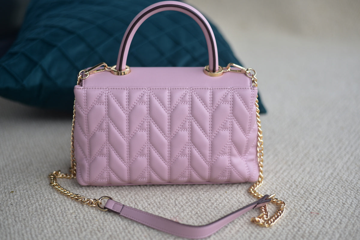 Women's premium PU leather pink hand-held diagonal women's bag